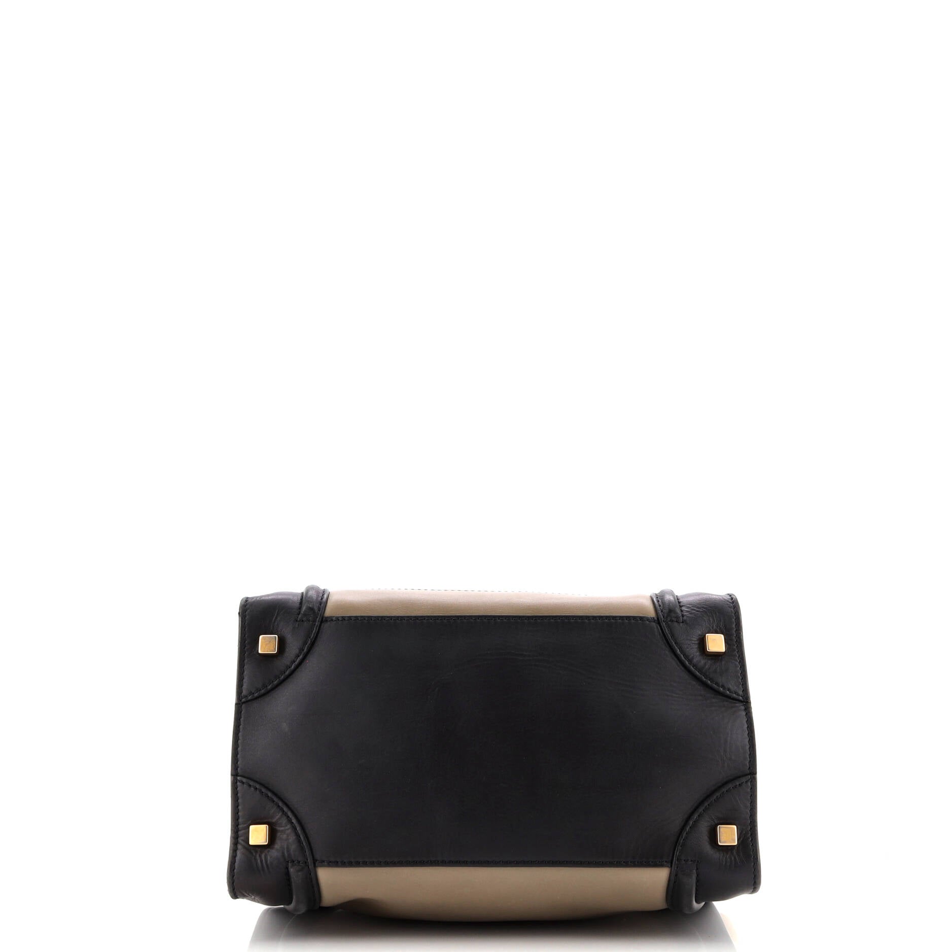 Bicolor Luggage Bag Leather Mini