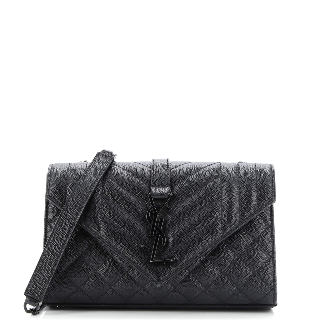 Classic Monogram Envelope Satchel Mixed Matelasse Leather Small