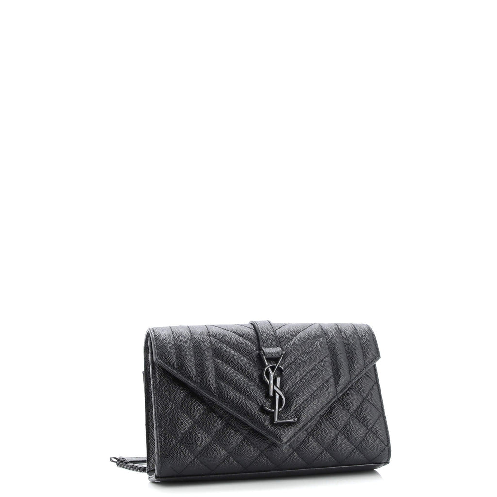 Classic Monogram Envelope Satchel Mixed Matelasse Leather Small