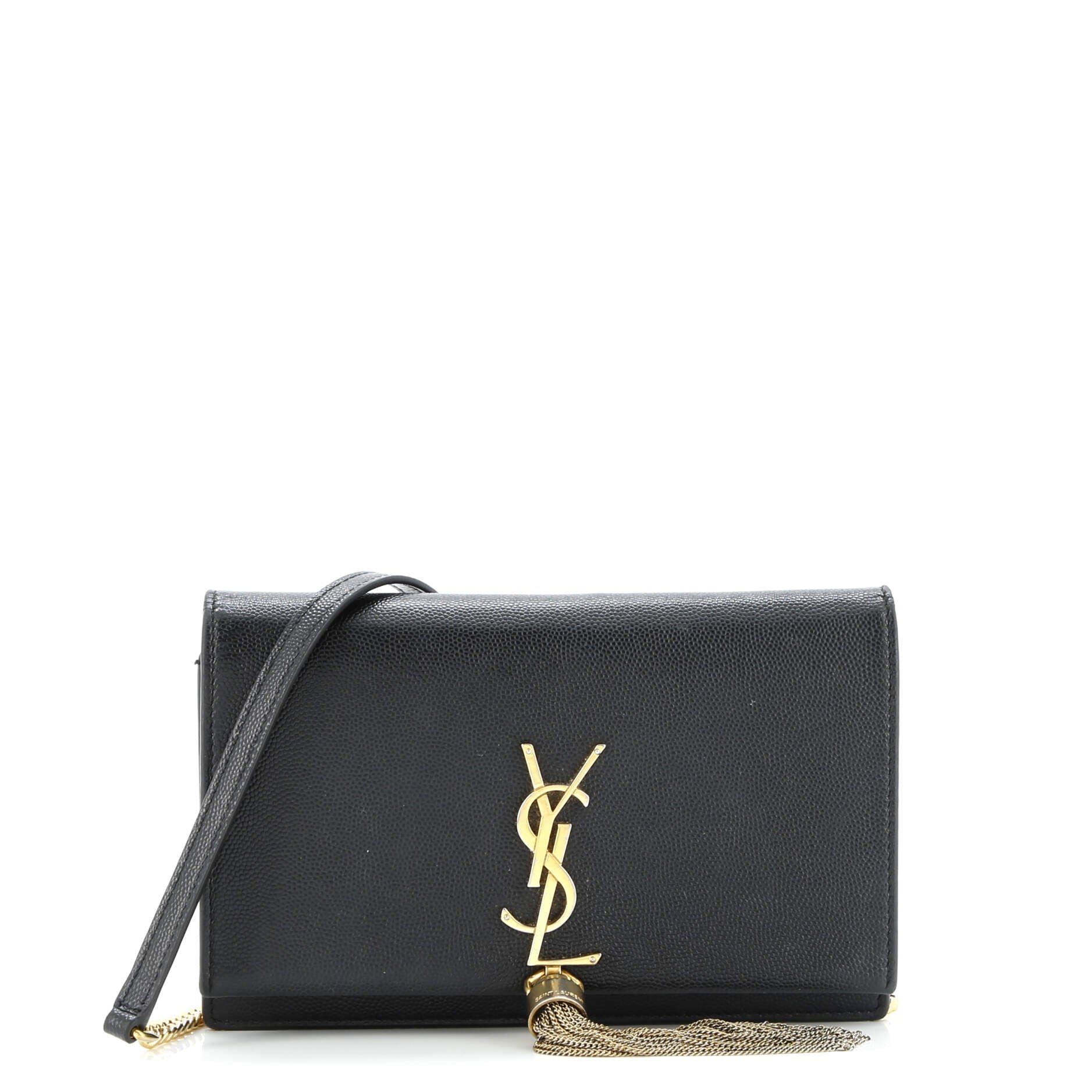 Classic Monogram Tassel Crossbody Bag Grainy Leather Small