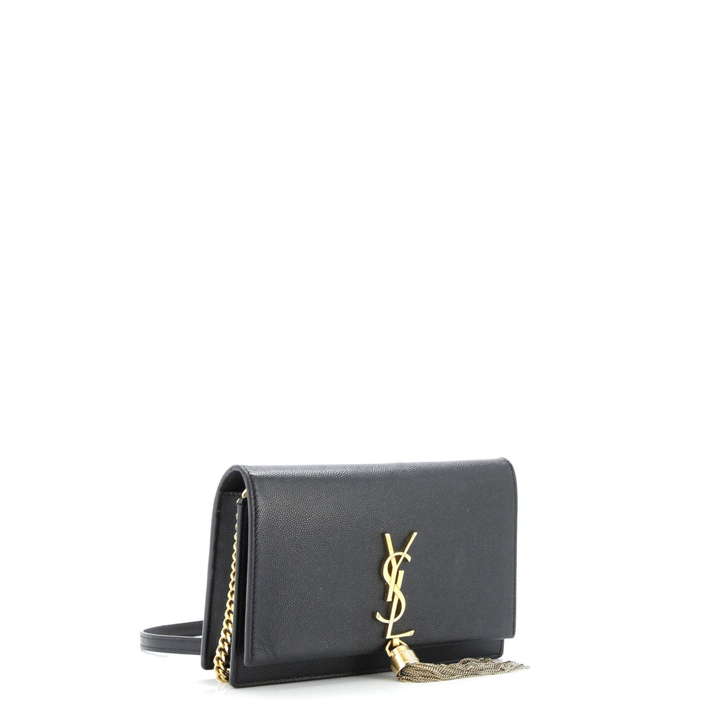 Classic Monogram Tassel Crossbody Bag Grainy Leather Small