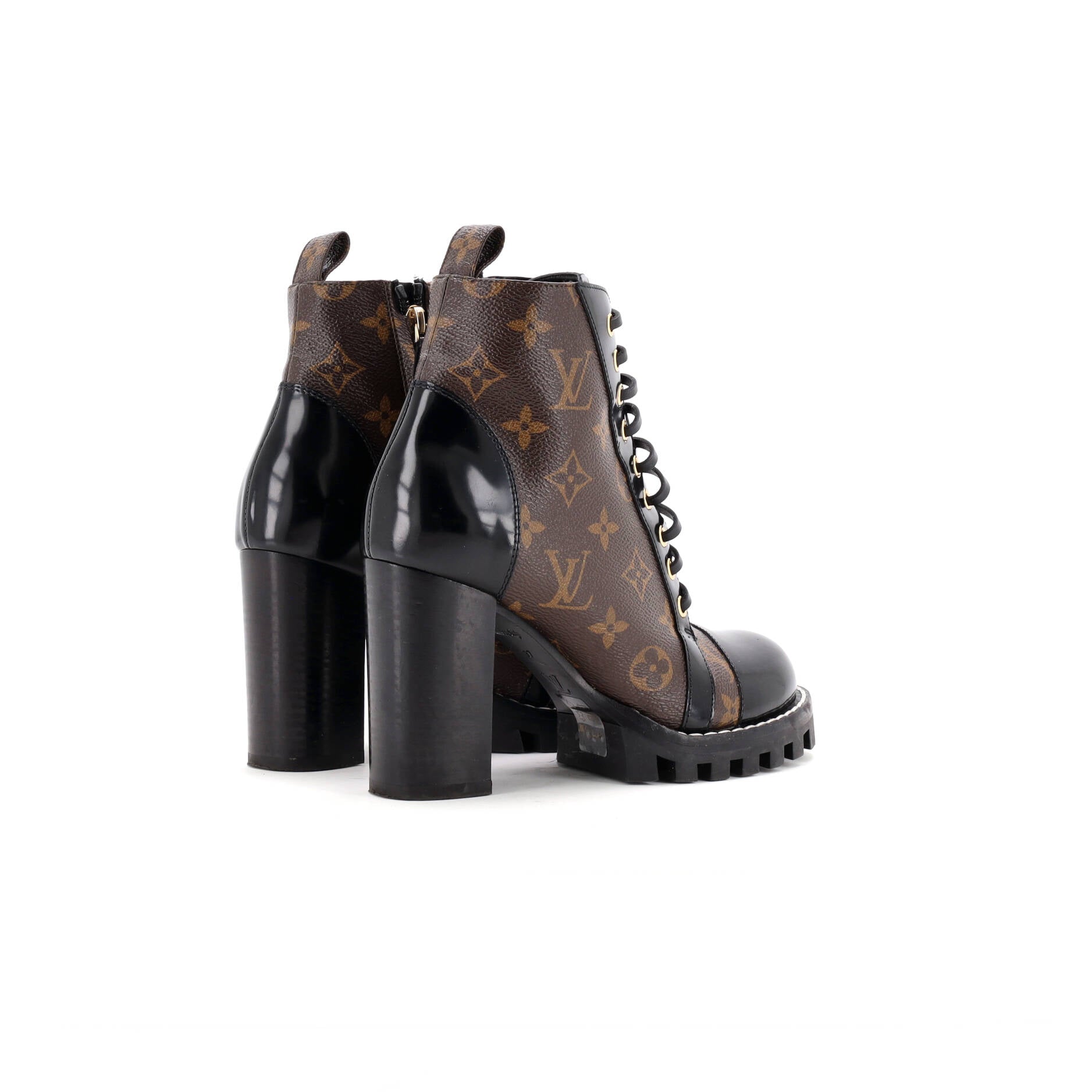 Women's Star Trail Ankle Boots Monogram Canvas with Patent