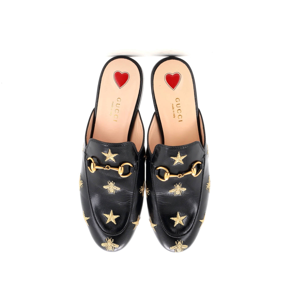 Women's Princetown Mules Embroidered Leather