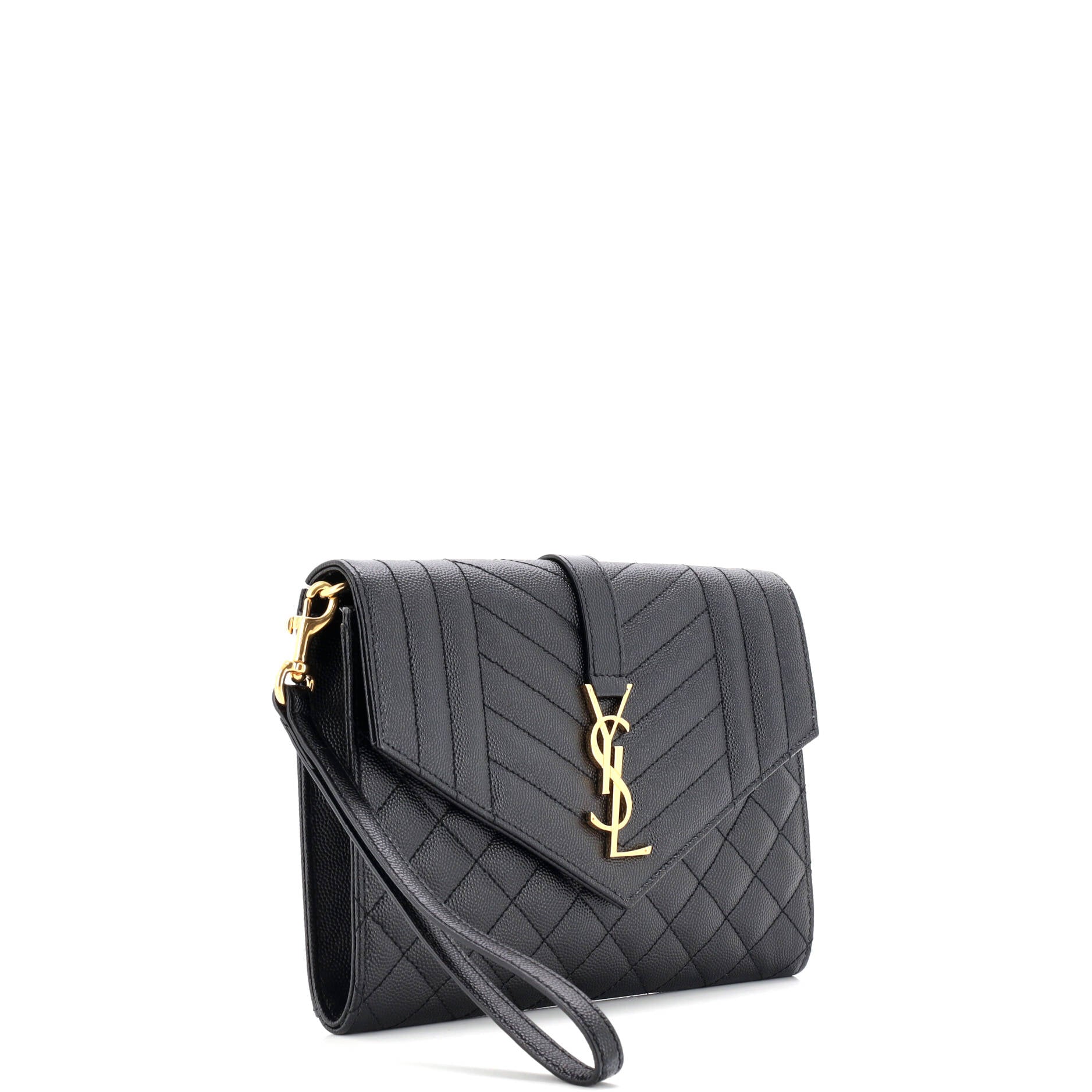 Classic Monogram Envelope Wristlet Clutch Mixed Matelasse Leather