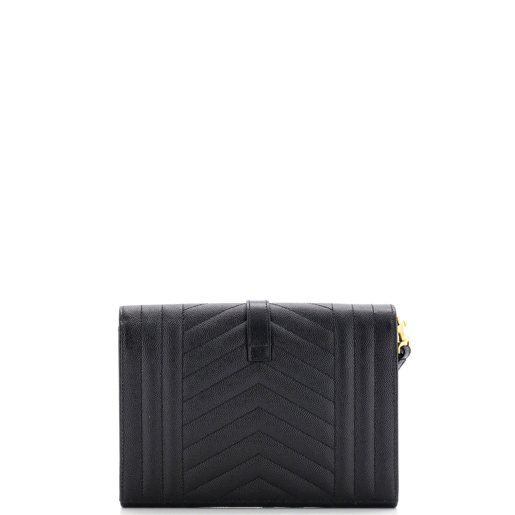 Classic Monogram Envelope Wristlet Clutch Mixed Matelasse Leather
