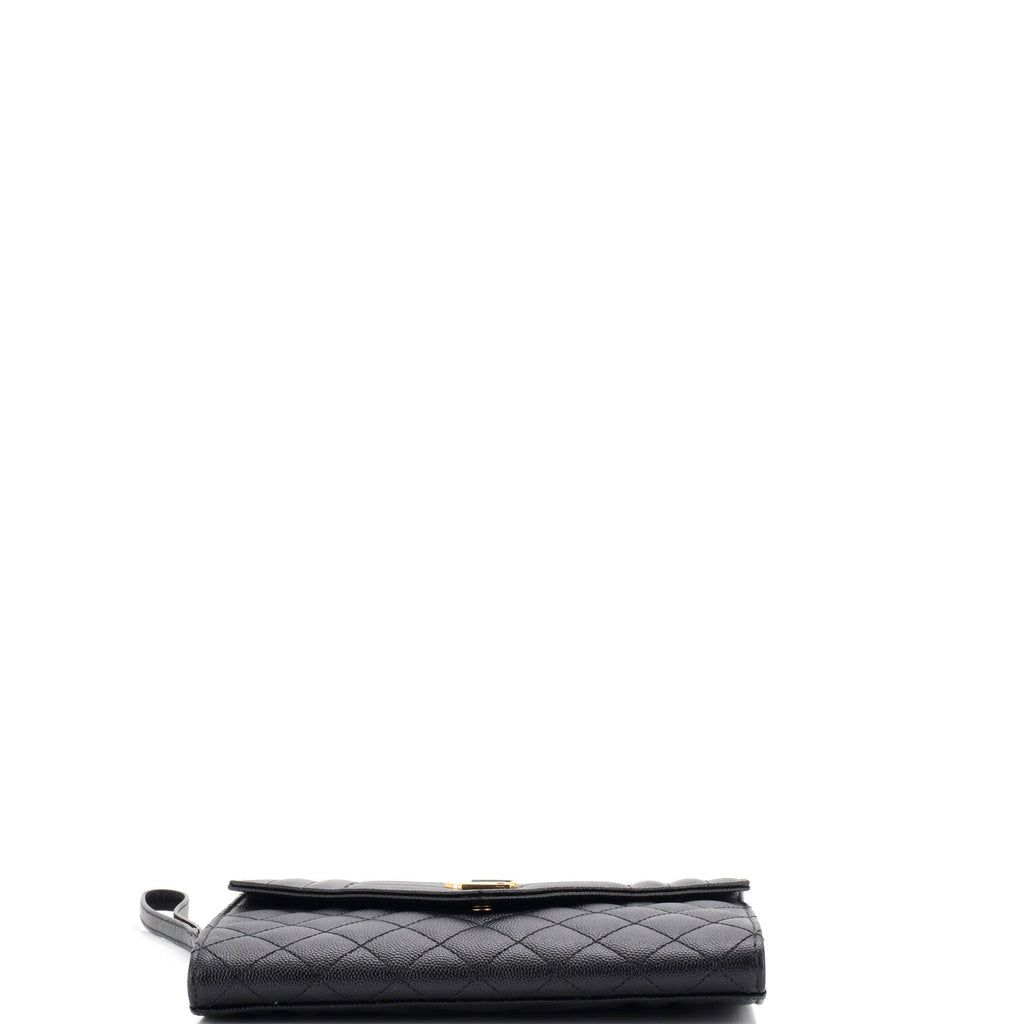 Classic Monogram Envelope Wristlet Clutch Mixed Matelasse Leather