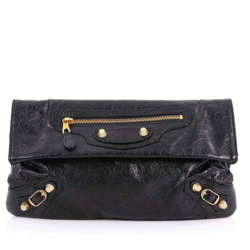 Envelope Strap Clutch Giant Studs Leather