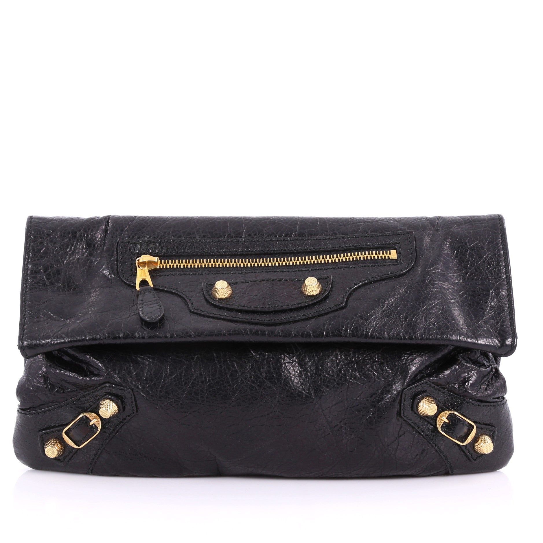 Envelope Strap Clutch Giant Studs Leather
