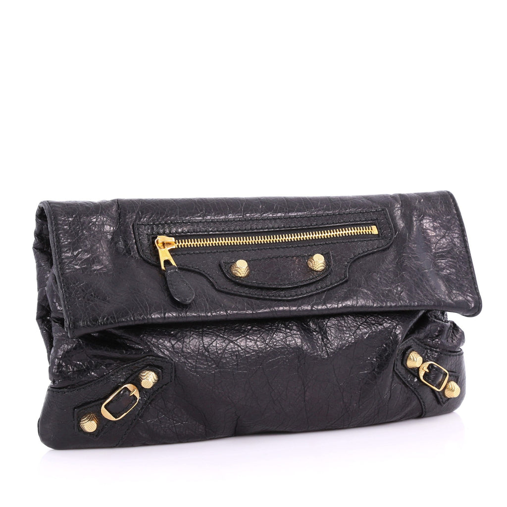 Envelope Strap Clutch Giant Studs Leather