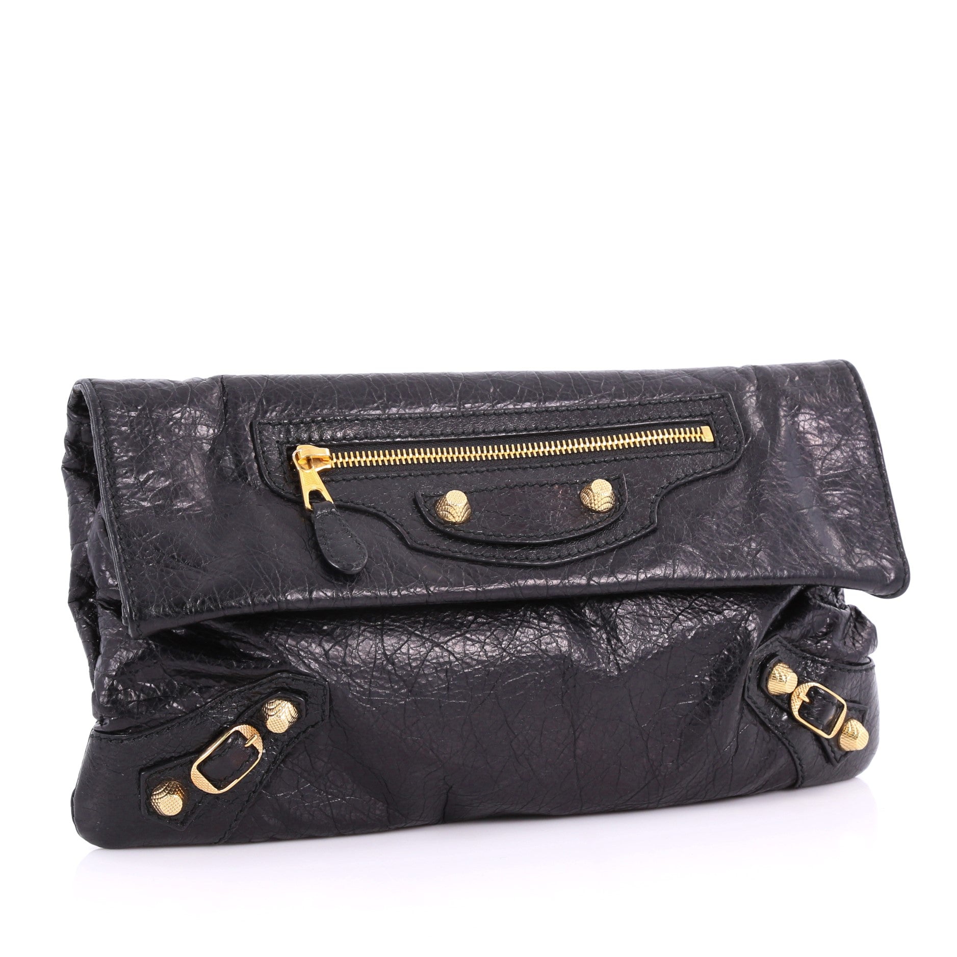 Envelope Strap Clutch Giant Studs Leather
