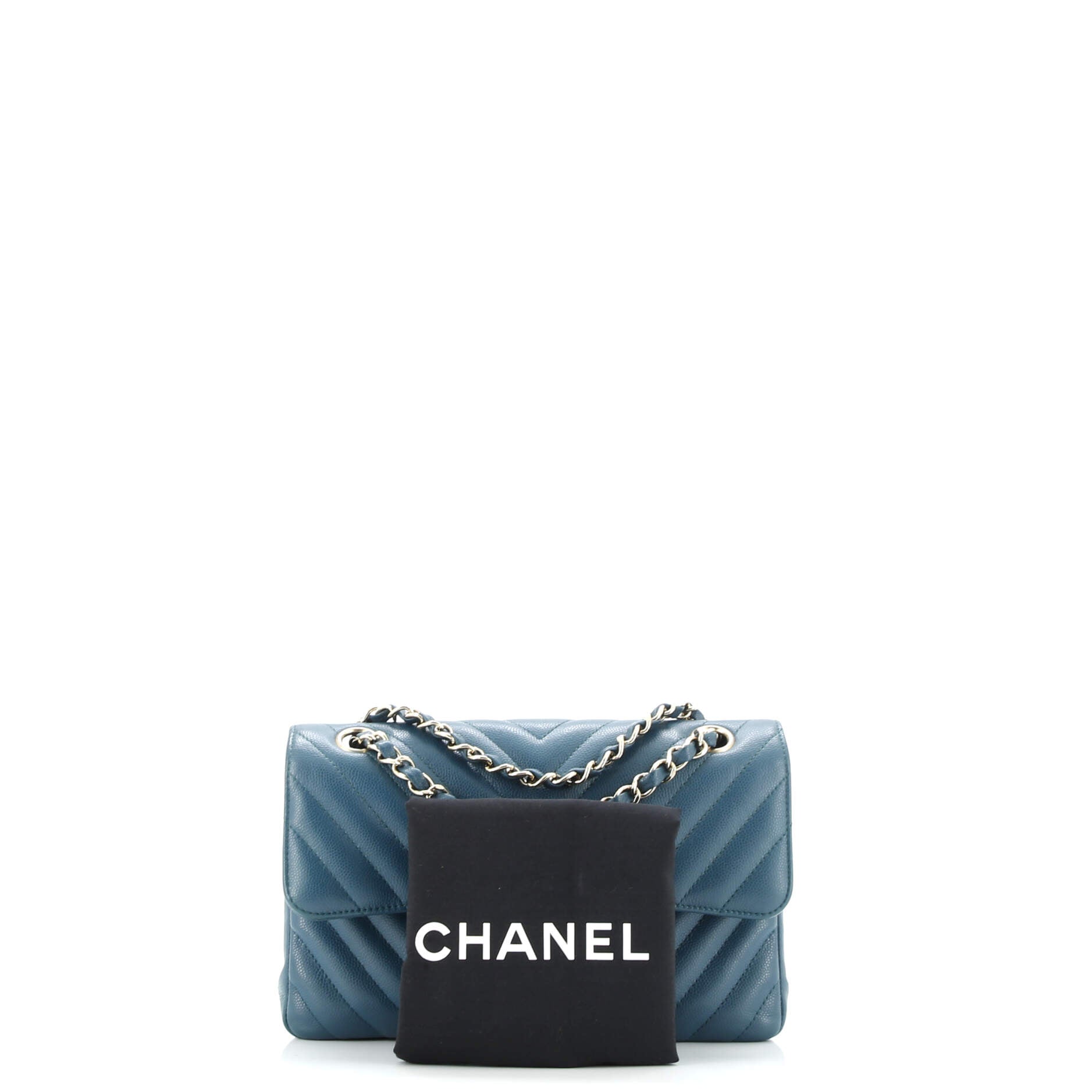Classic Double Flap Bag Chevron Caviar Small