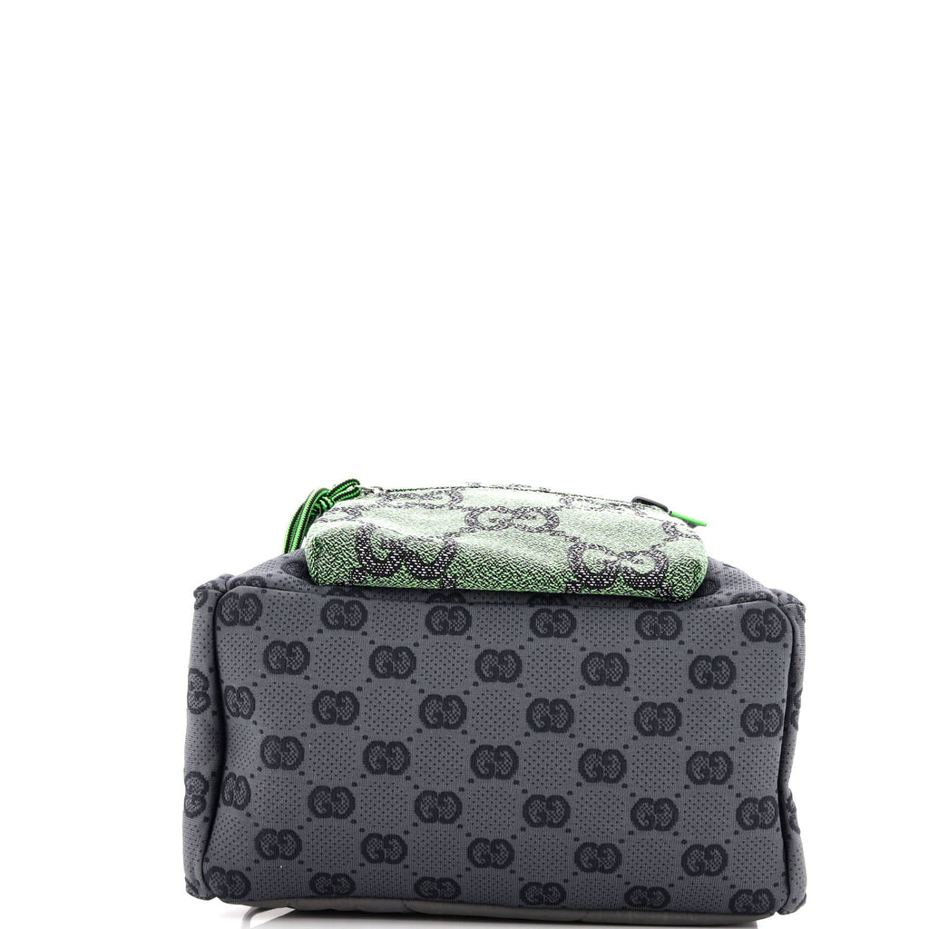 Panelled Double Buckle Backpack GG Jacquard Nylon and Rubber Large