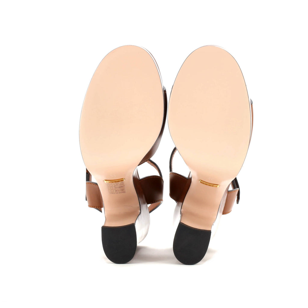 Women's Interlocking G Cut-Out Platform Sandals Leather