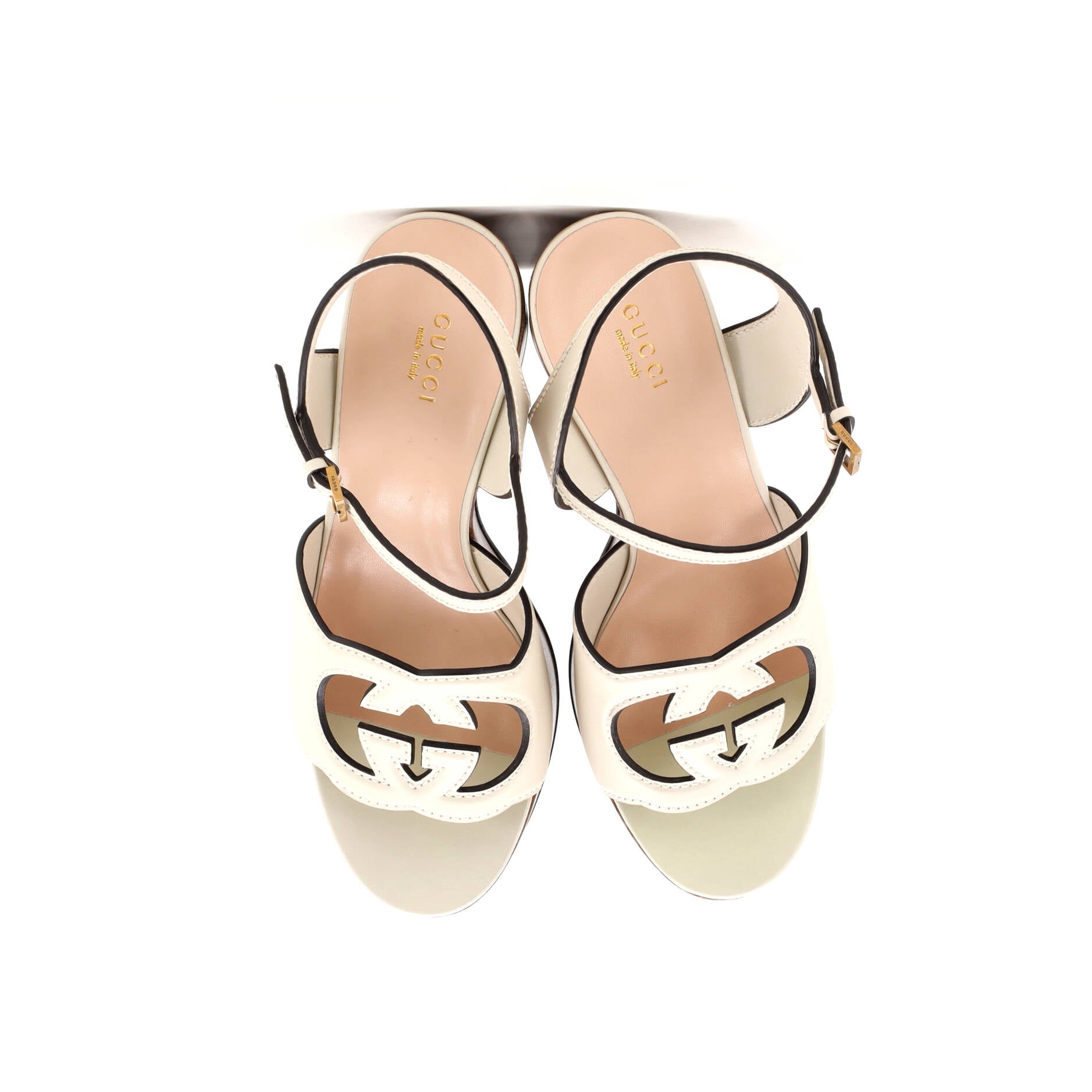 Women's Interlocking G Cut-Out Platform Sandals Leather
