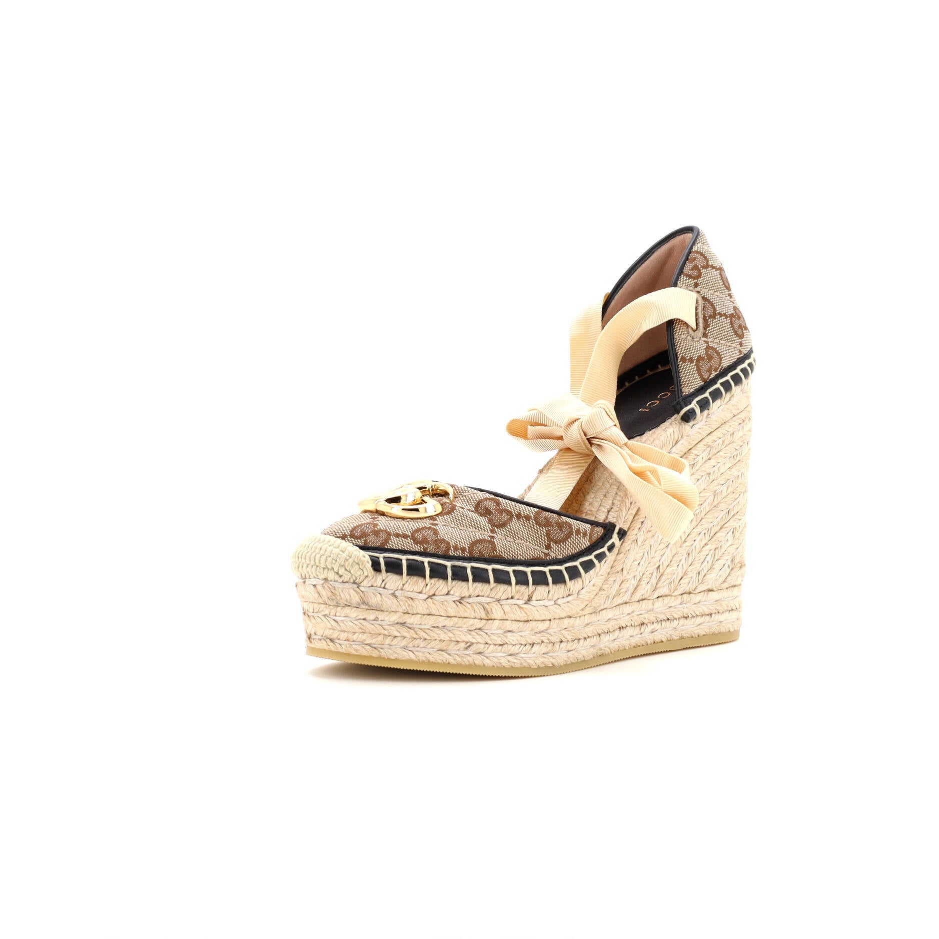 Women's GG Marmont Wedge Espadrilles Diagonal Quilted GG Canvas