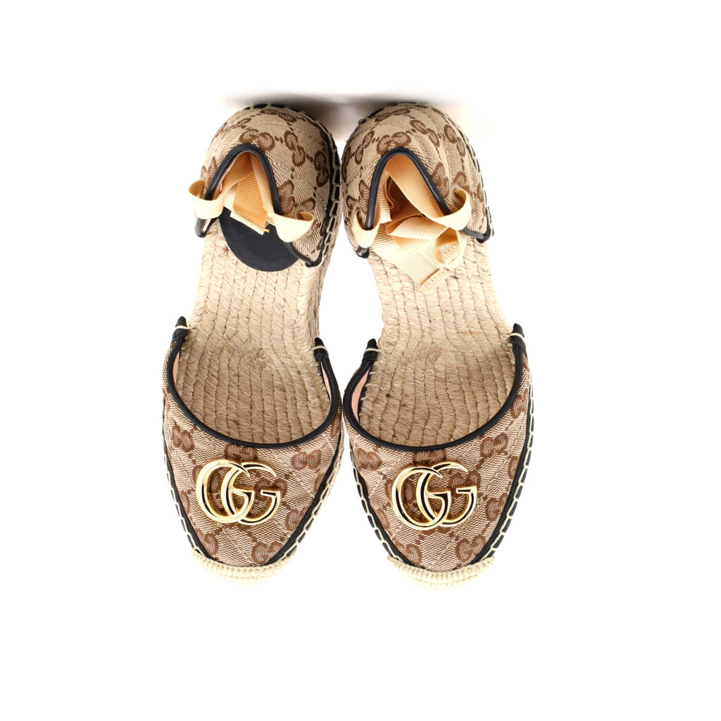Women's GG Marmont Wedge Espadrilles Diagonal Quilted GG Canvas