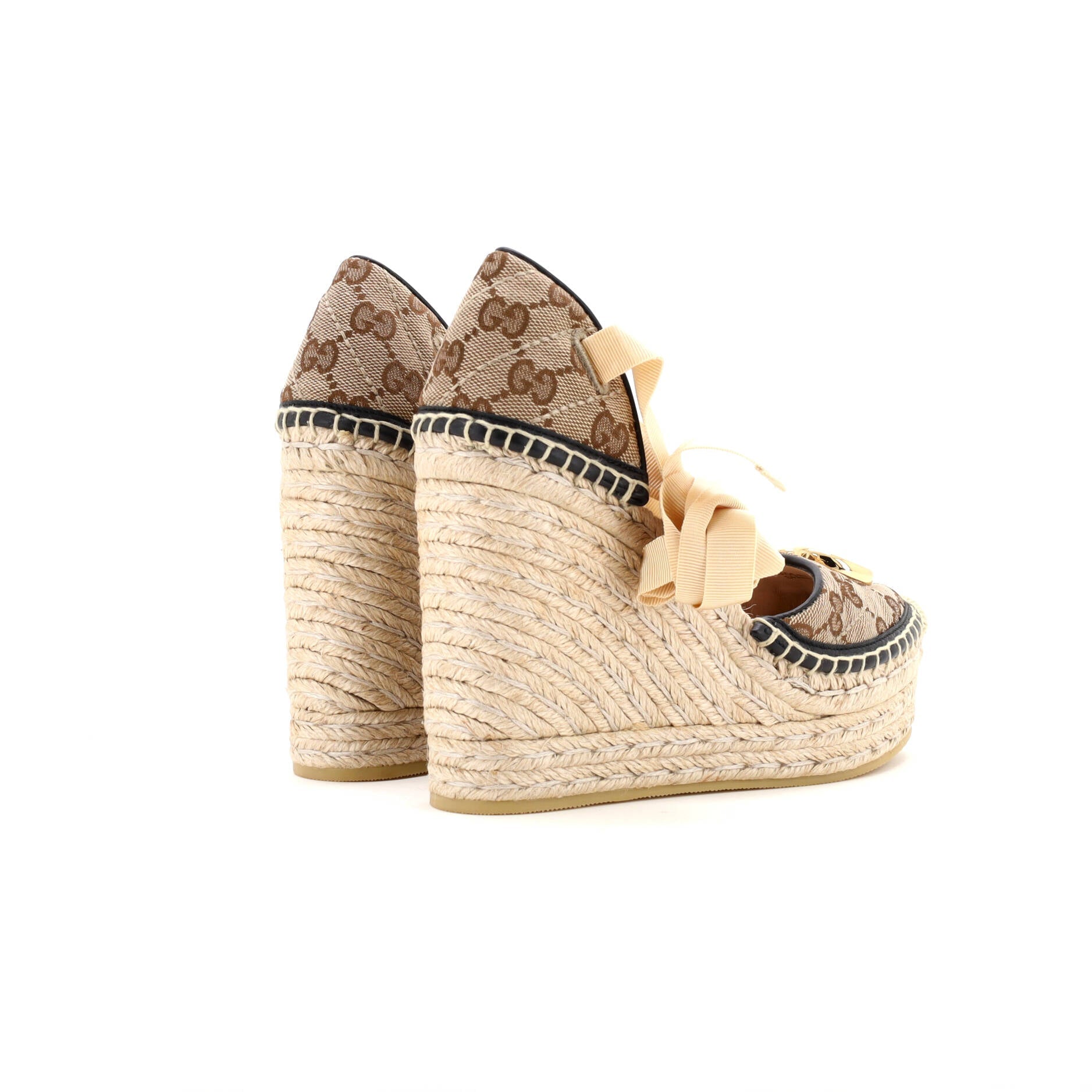 Women's GG Marmont Wedge Espadrilles Diagonal Quilted GG Canvas