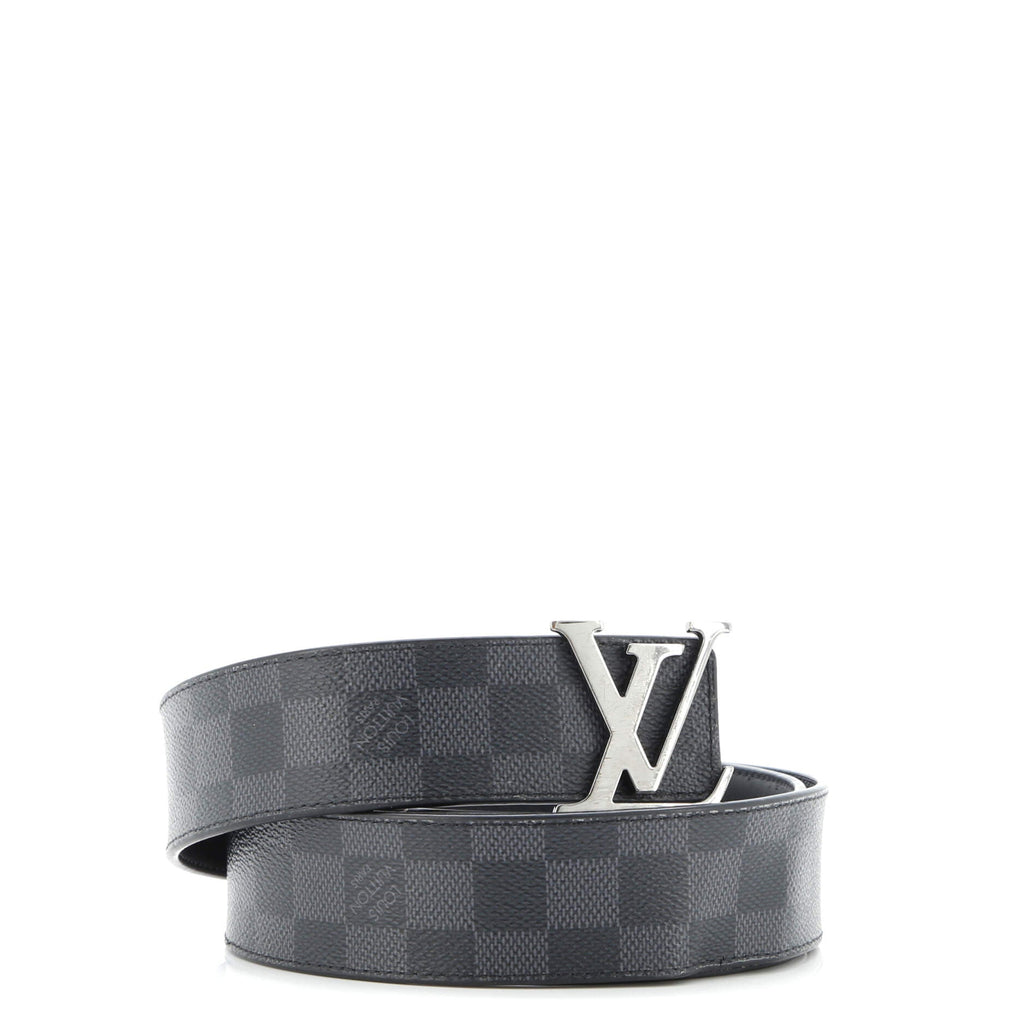 LV Initiales Reversible Belt Damier Graphite and Leather Wide