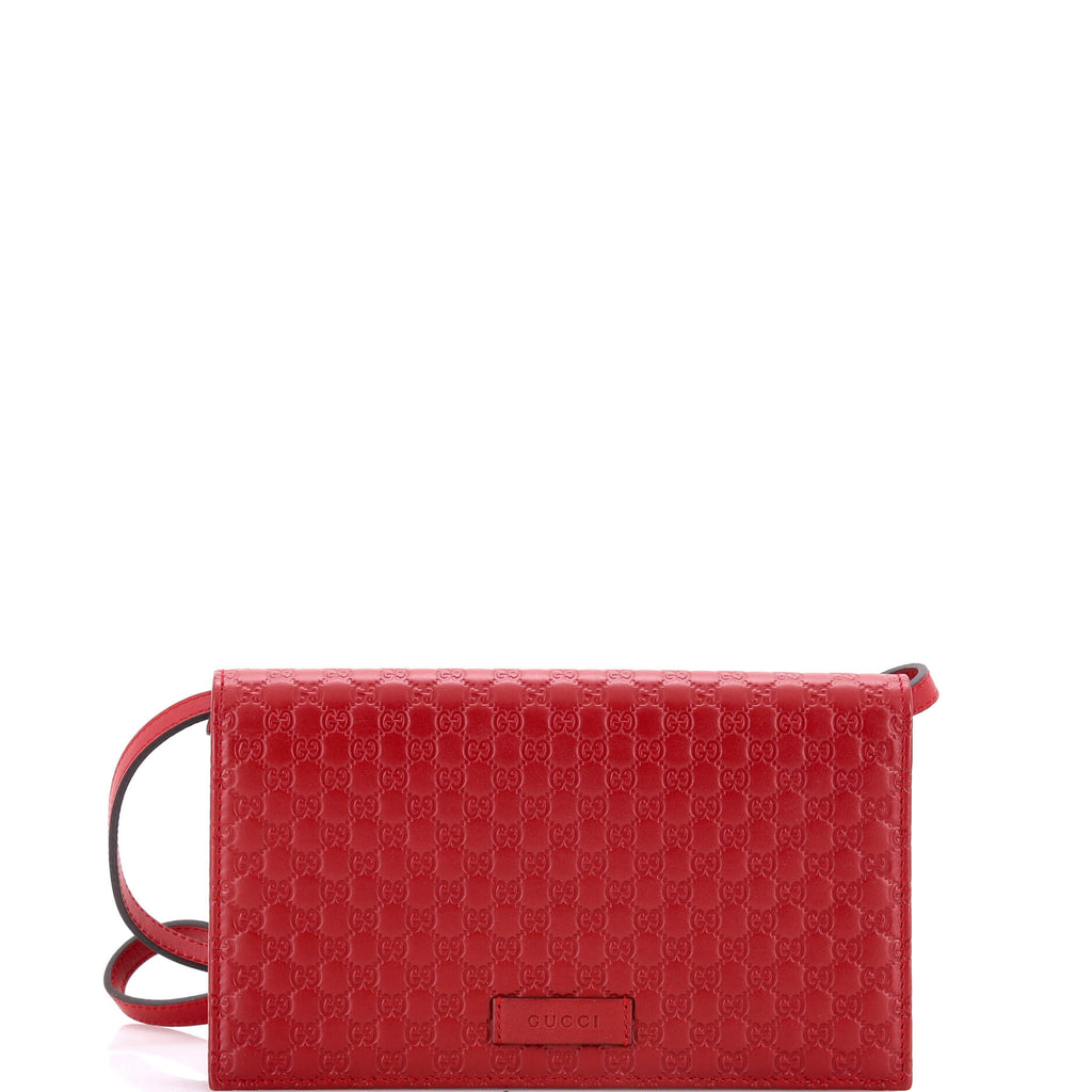 Wallet on Strap Microguccissima Leather