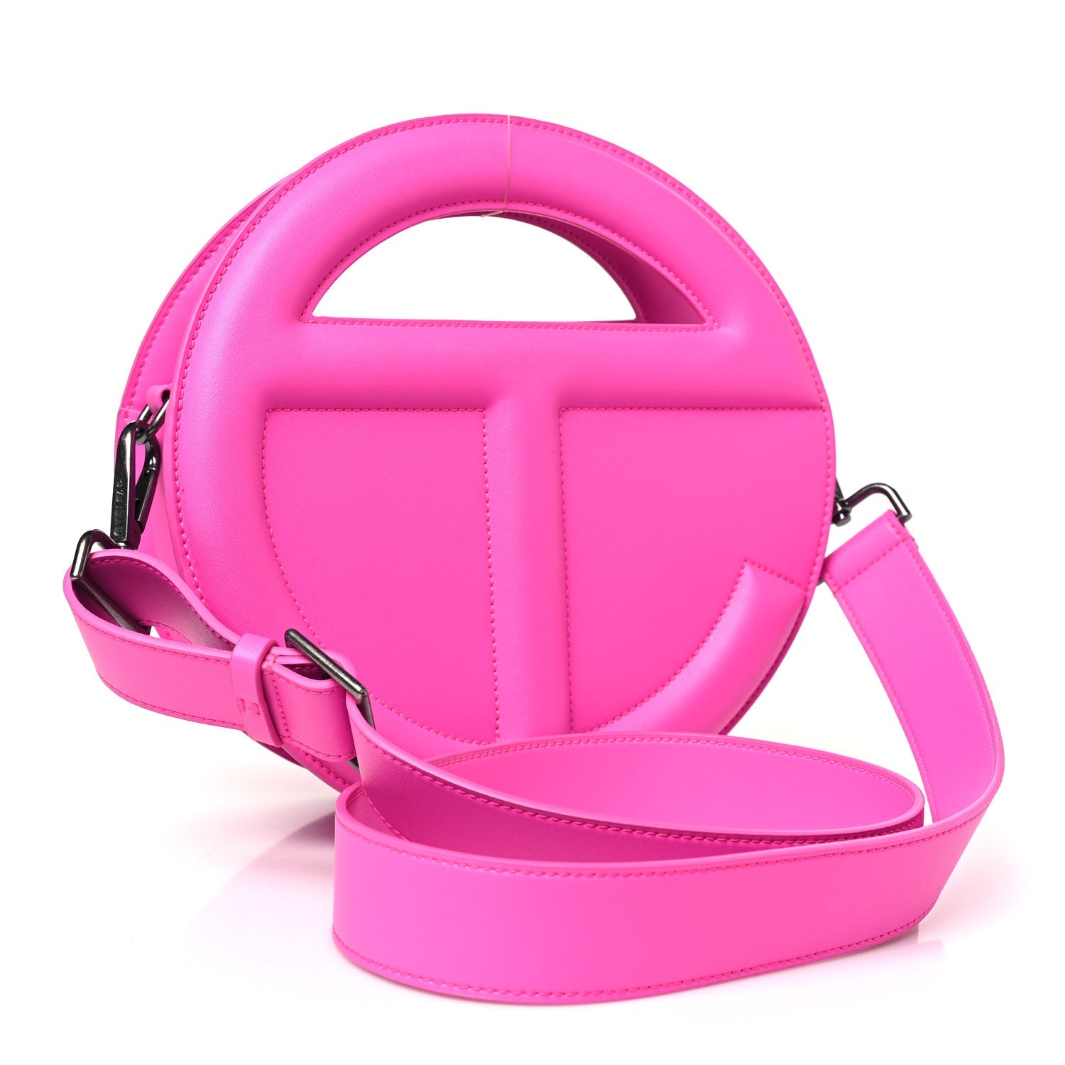Vegan Leather Round Circle Bag Azalea