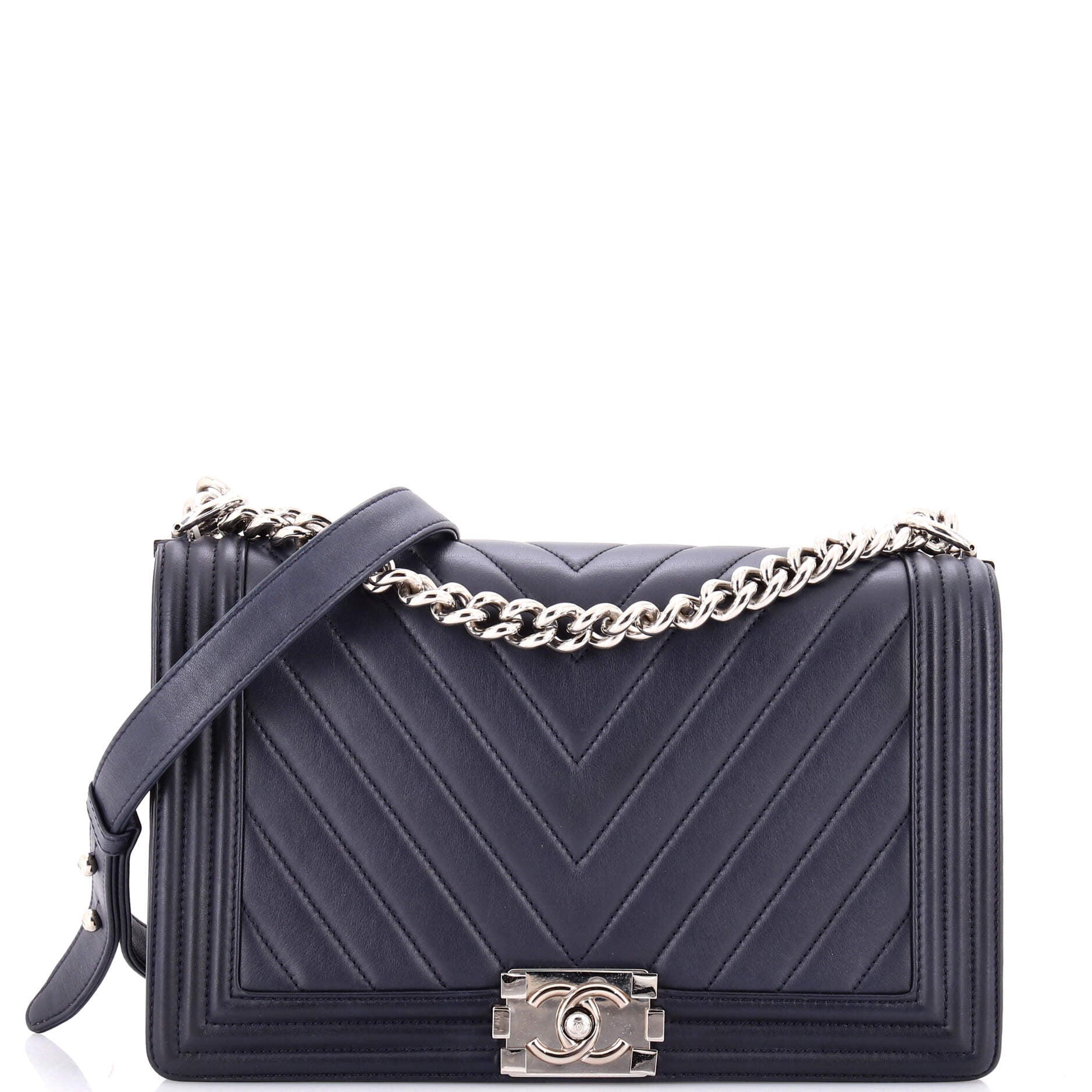 Boy Flap Bag Chevron Calfskin New Medium