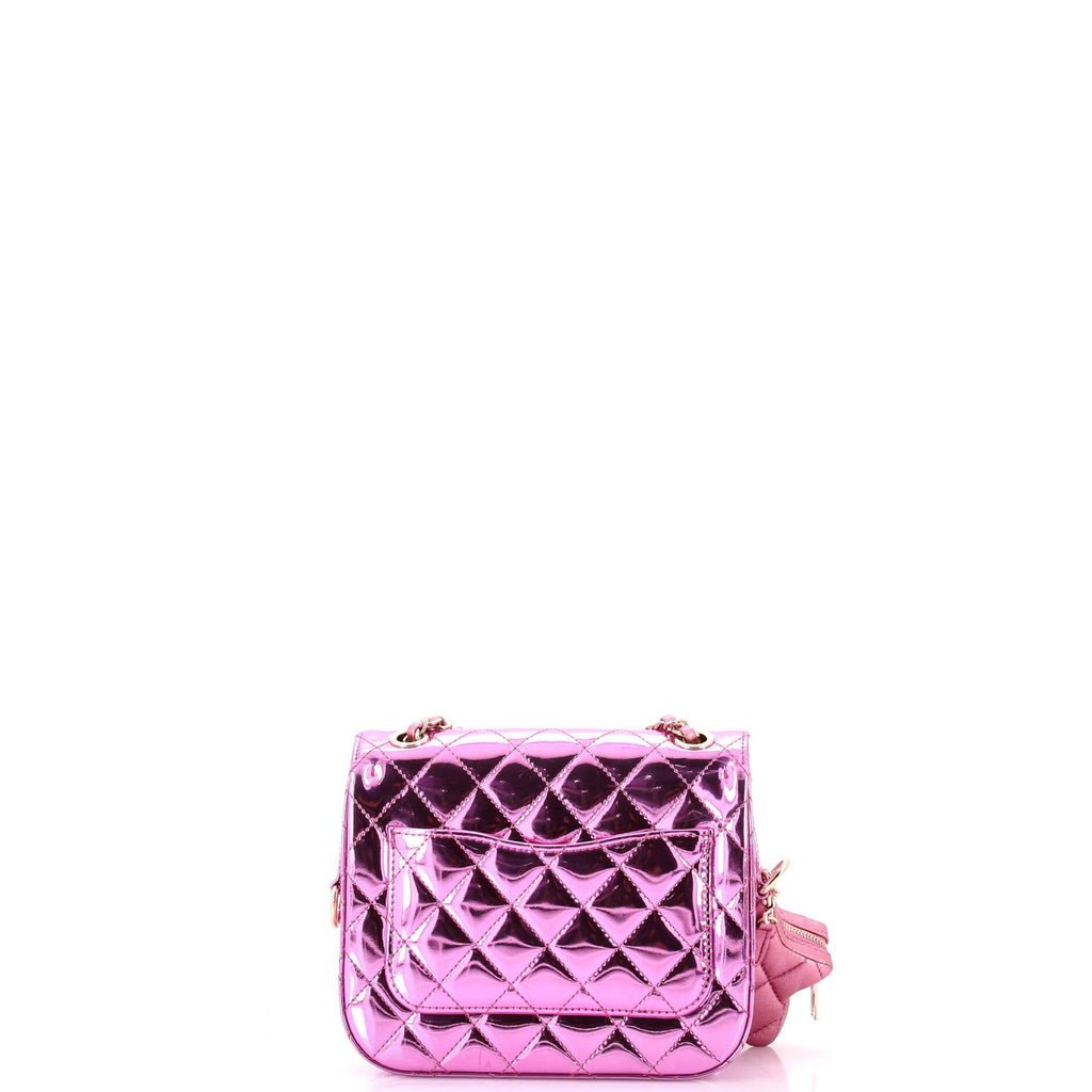 Classic Single Flap Bag with Star Coin Purse Quilted Metallic Leather Mini