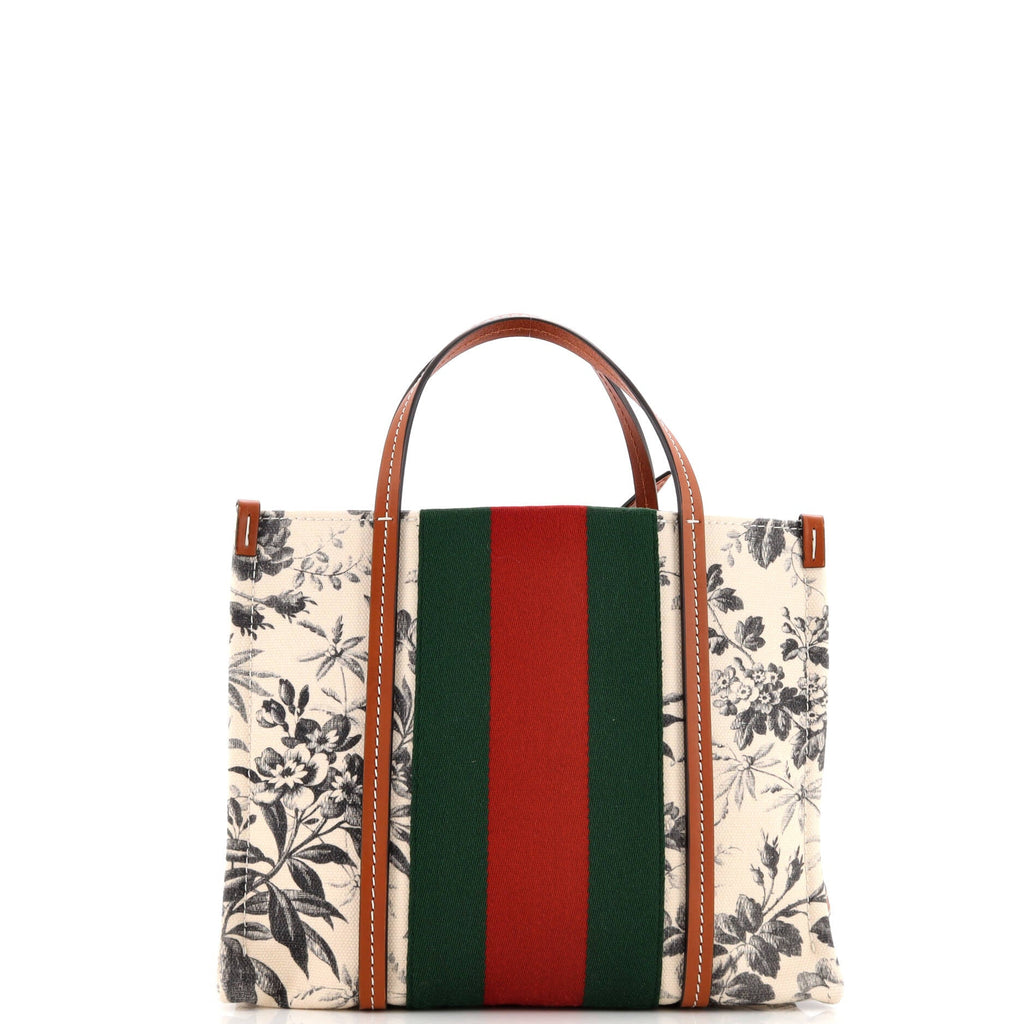 Interlocking G Web Tote Printed Canvas Small