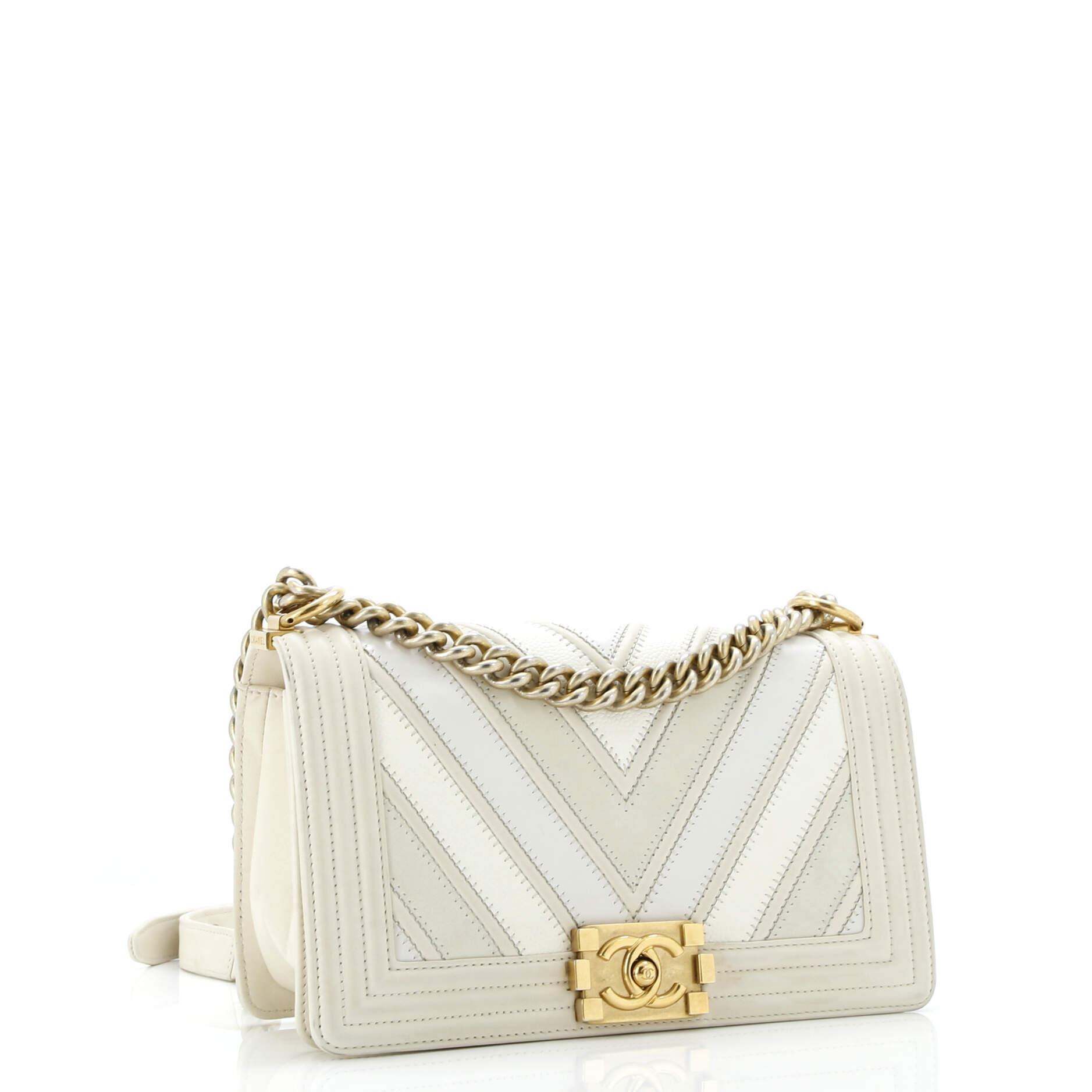 Boy Flap Bag Chevron Caviar and Calfskin Old Medium