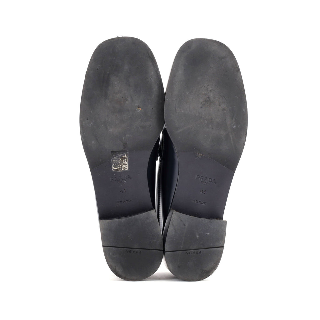 Women's Triangle Logo Loafers Spazzolato Leather