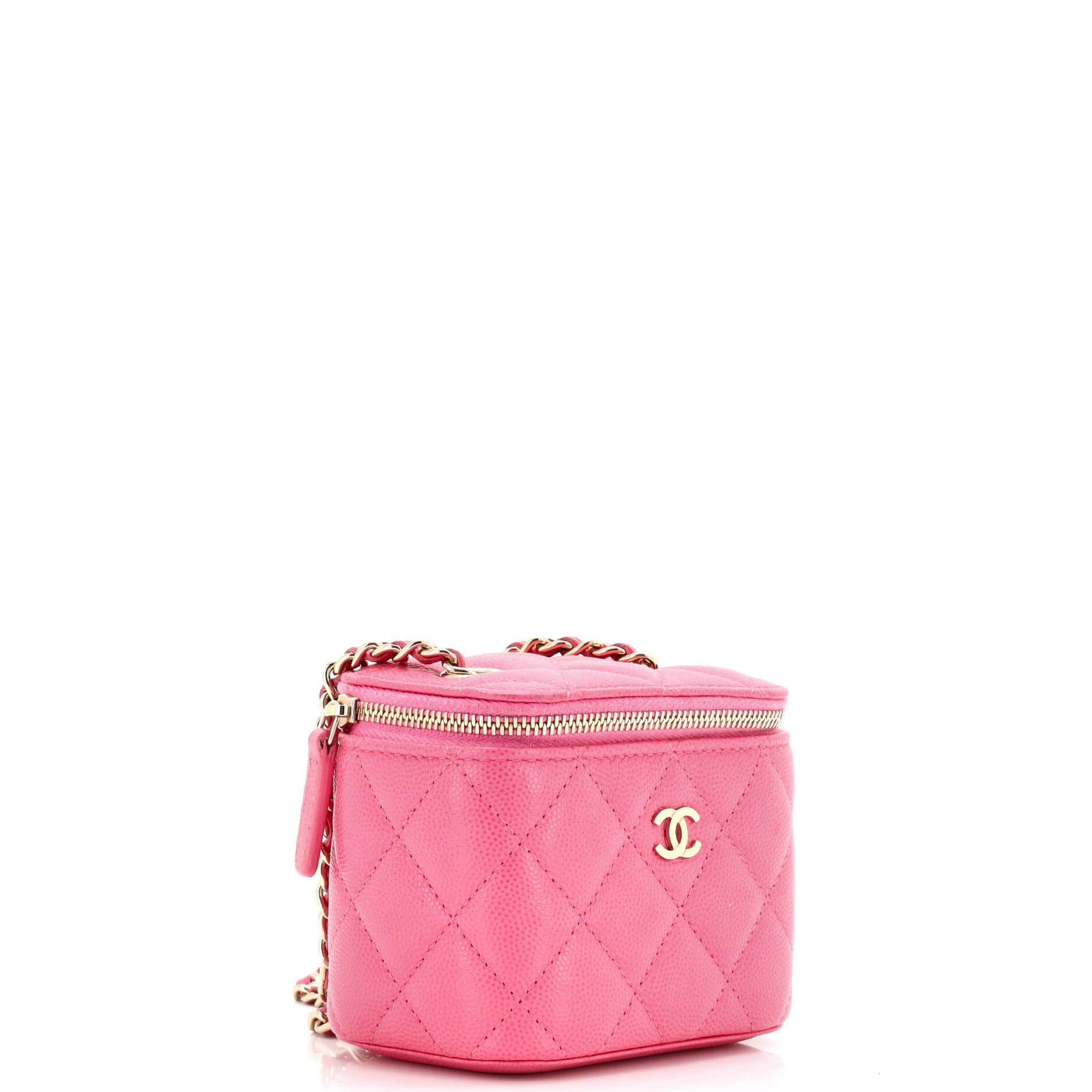 Classic Vanity Case with Chain Quilted Caviar Mini