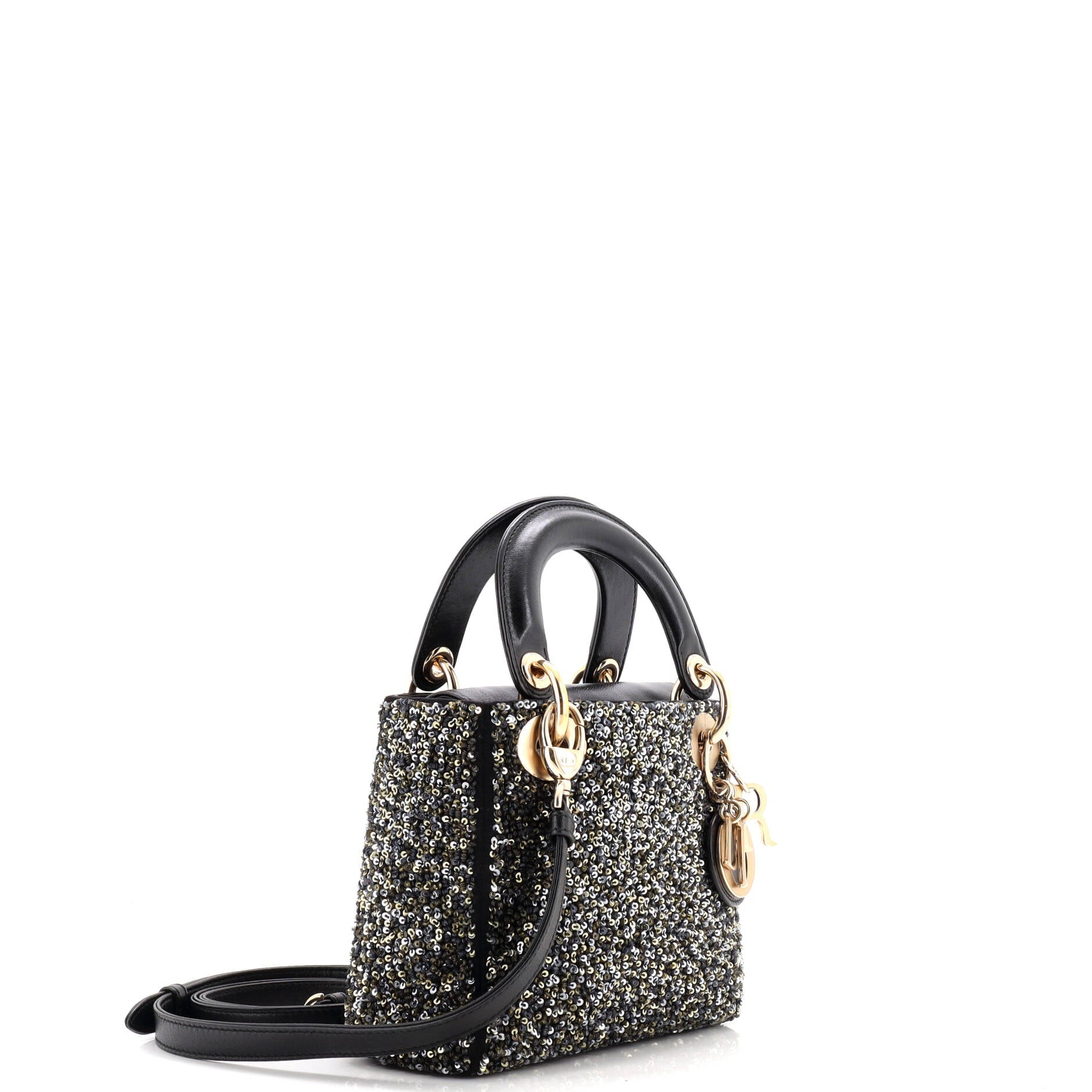 Lady Dior Bag Sequin Embellished Satin Mini