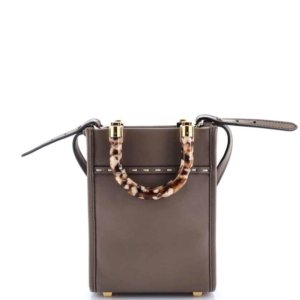 Sunshine Shopper Tote Leather with Snakeskin Mini