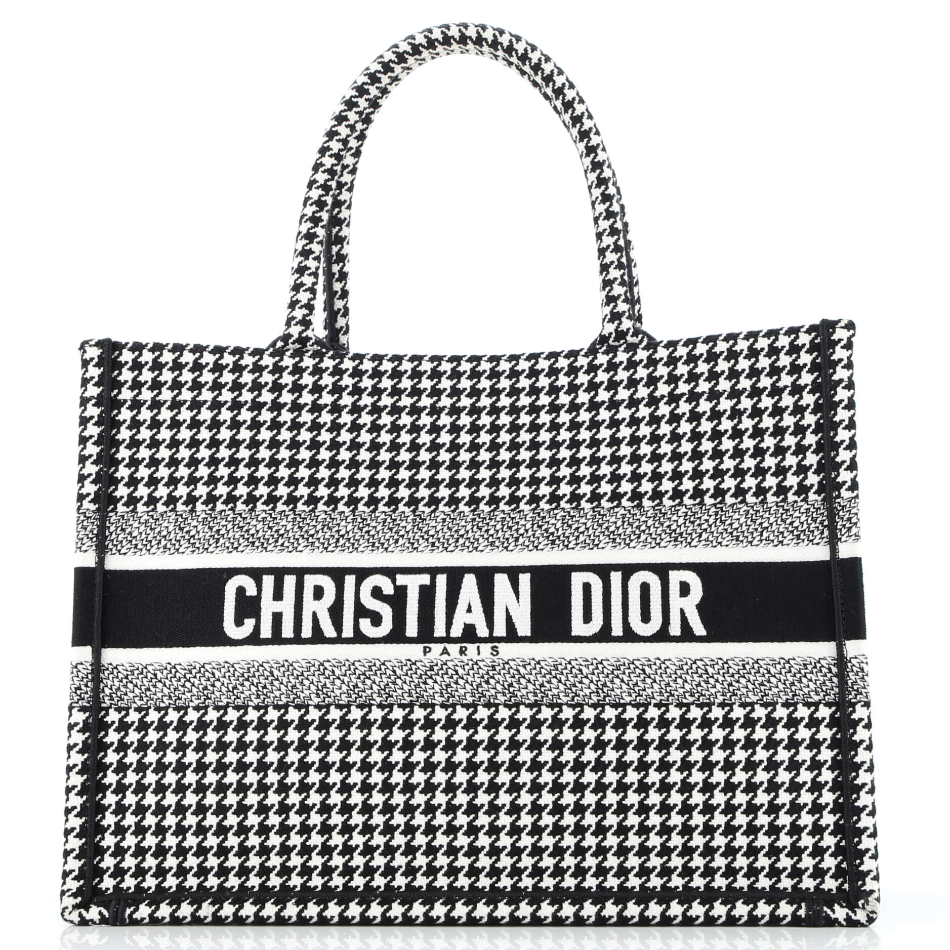 Book Tote Houndstooth Canvas Medium