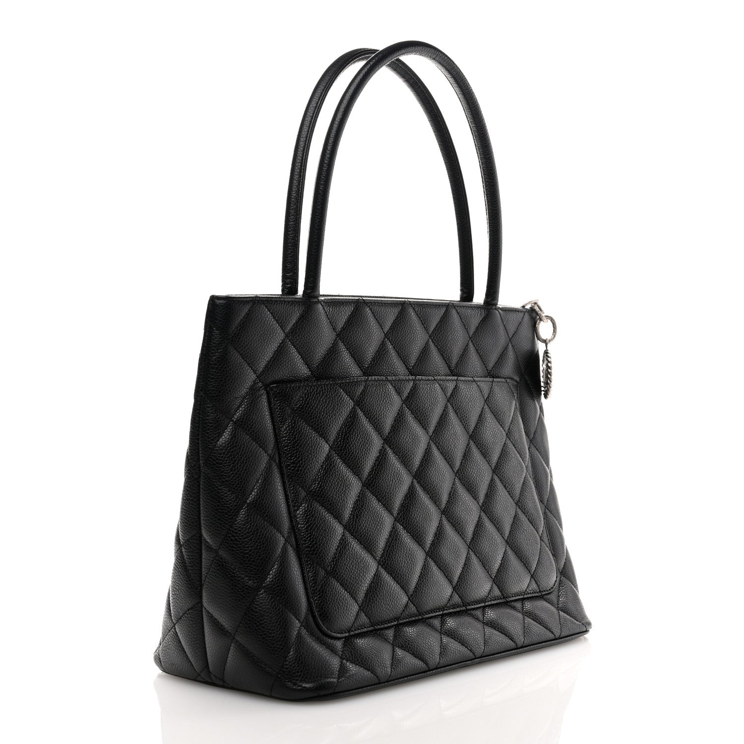 Caviar Quilted Medallion Tote Black