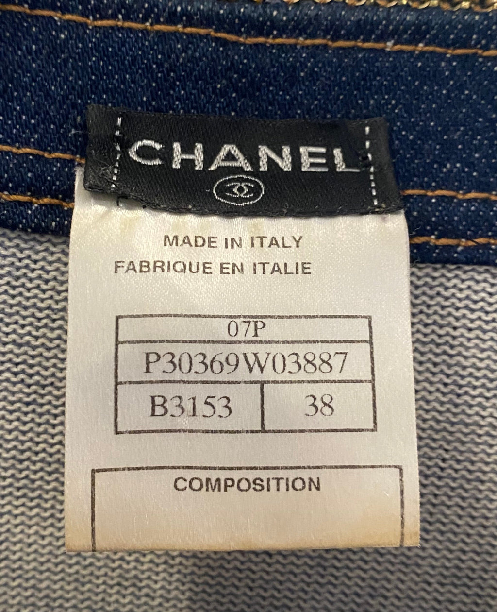 Chanel P07 Blue Denim Trimmed igan - 38 / US 6