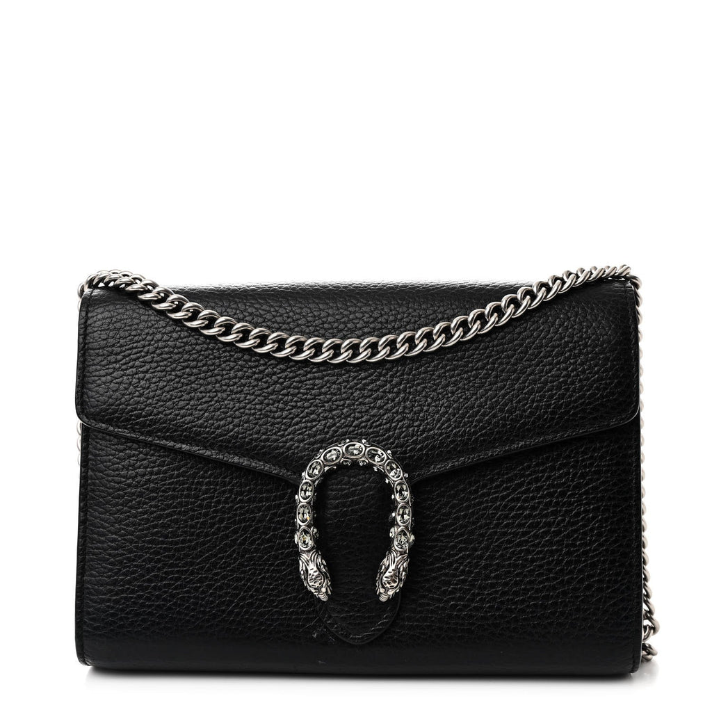 Calfskin Mini Dionysus Chain Wallet Black