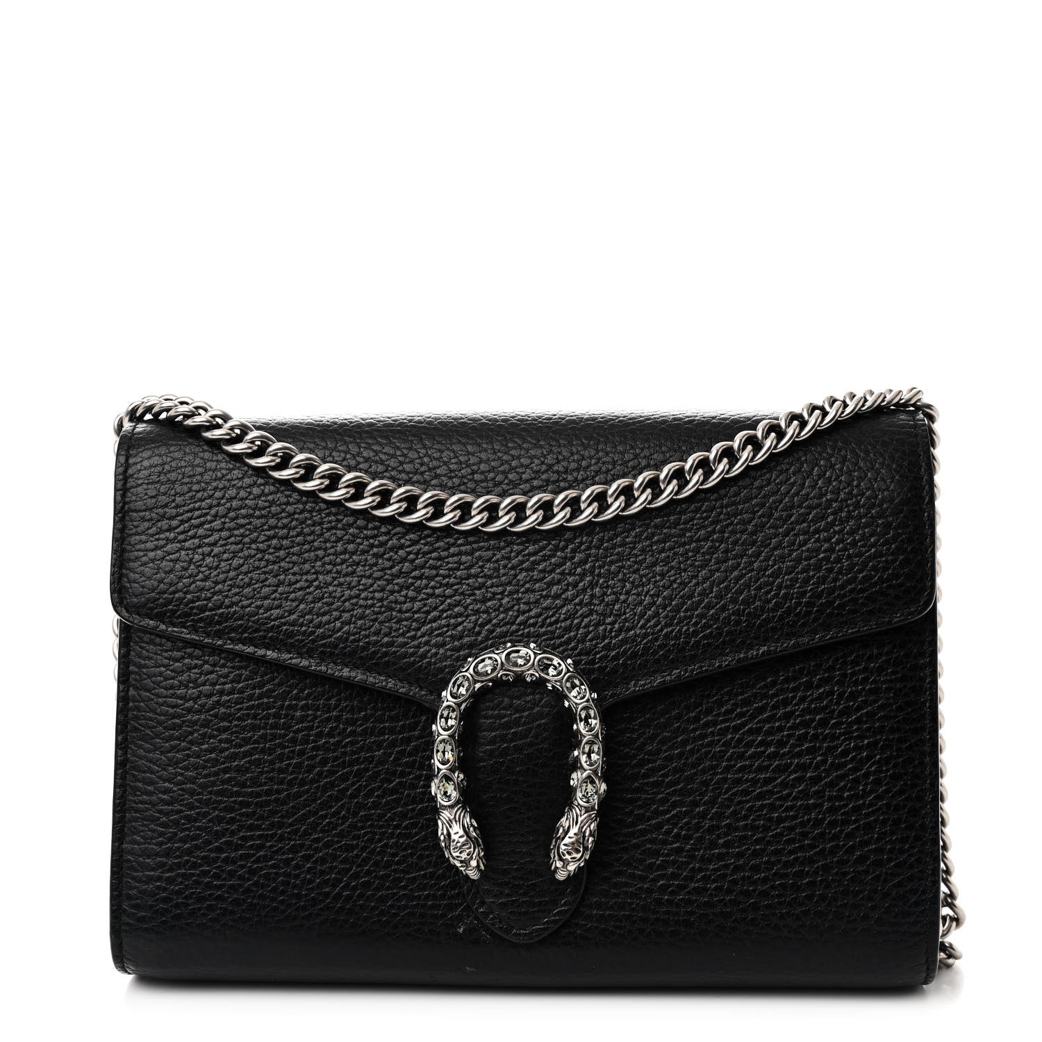 Calfskin Mini Dionysus Chain Wallet Black