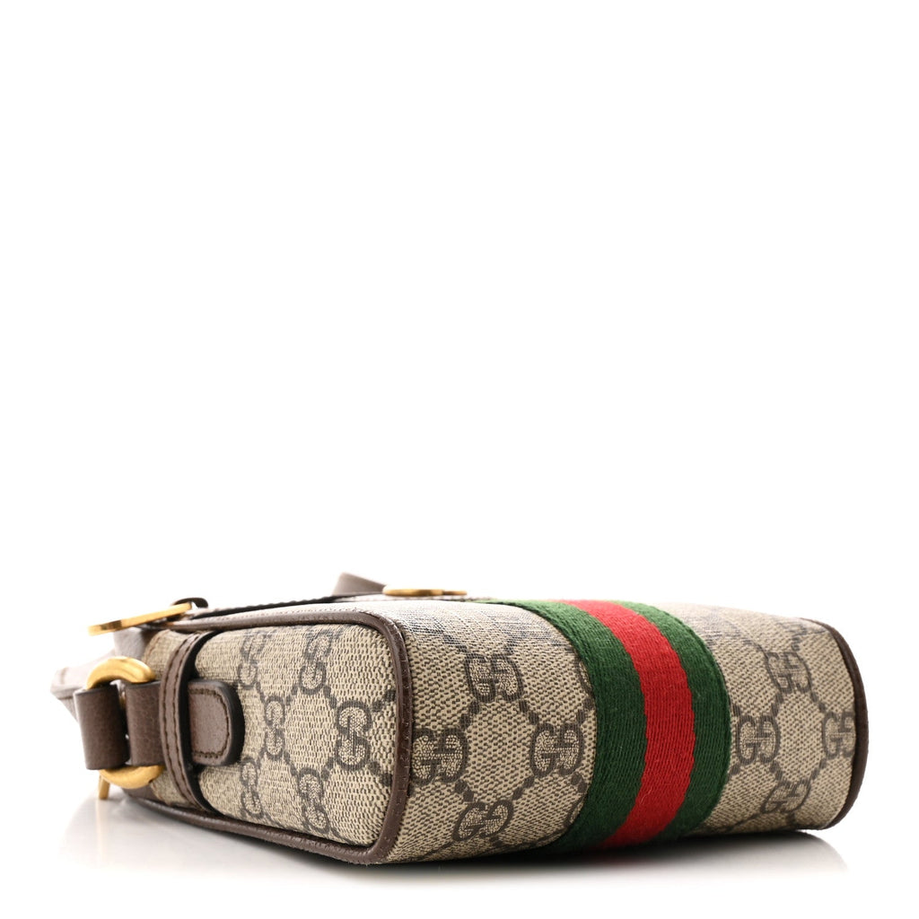 GG Supreme Monogram Web Mini Ophidia Messenger Brown