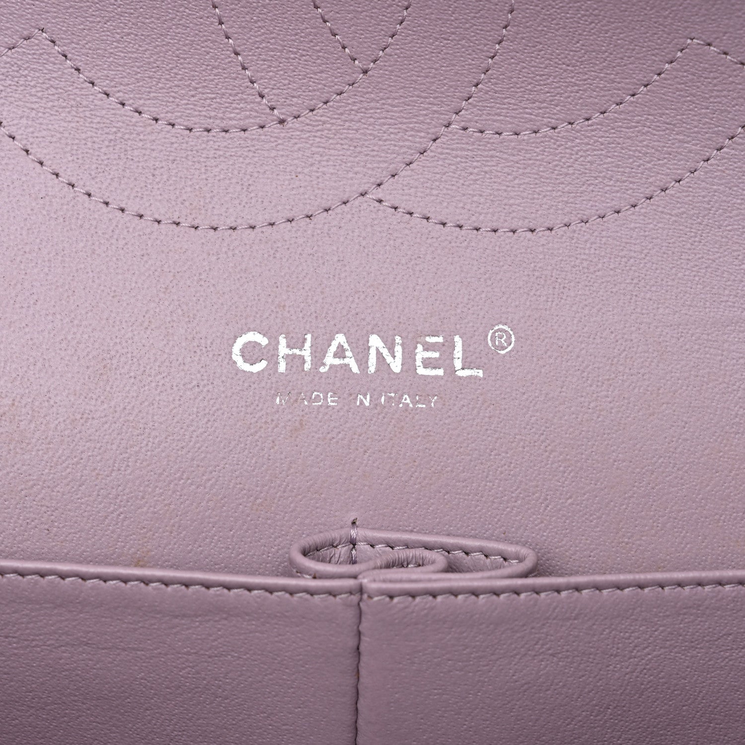 Lambskin Quilted Jumbo Double Flap Light Purple