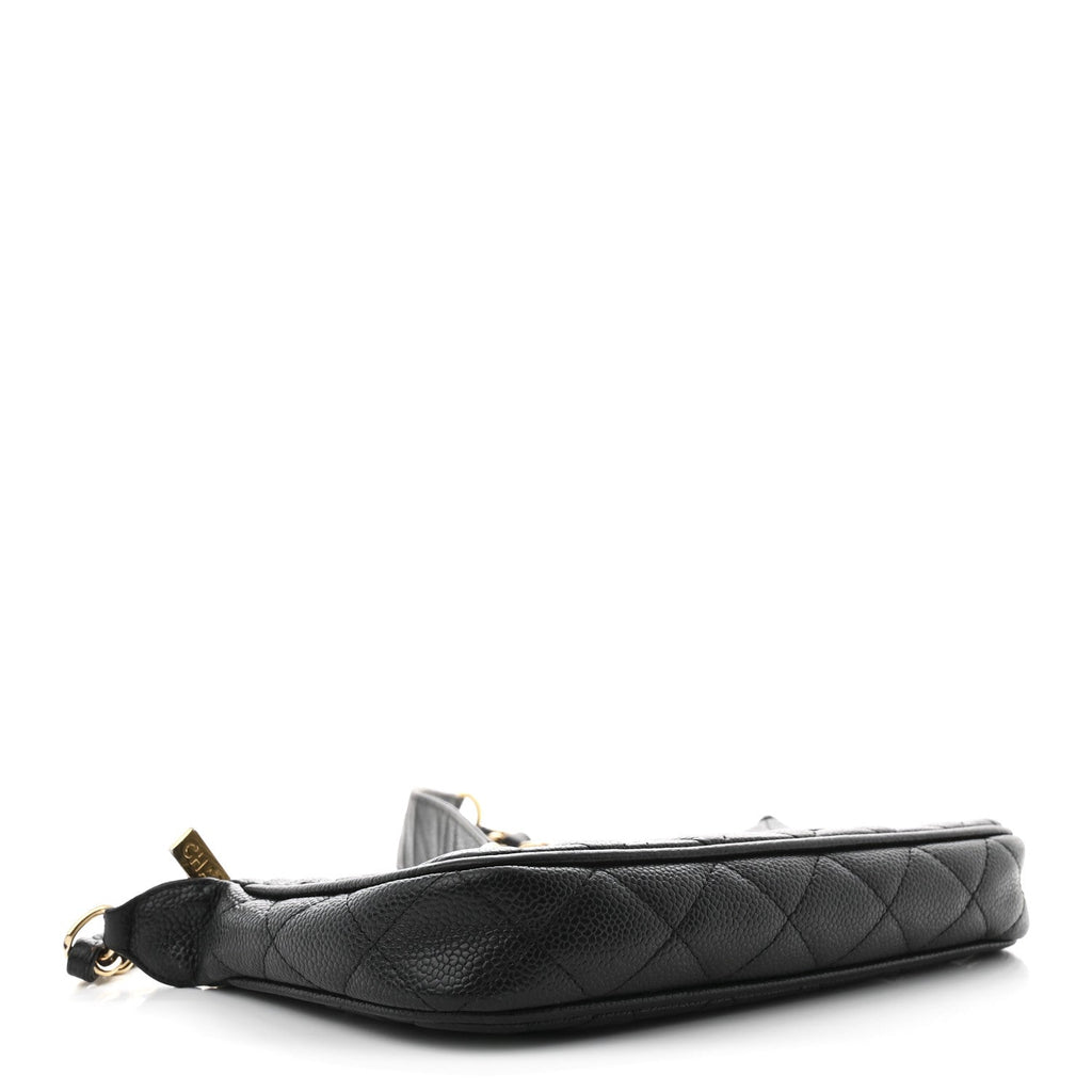 Caviar Quilted Timeless CC Shoulder Bag Black