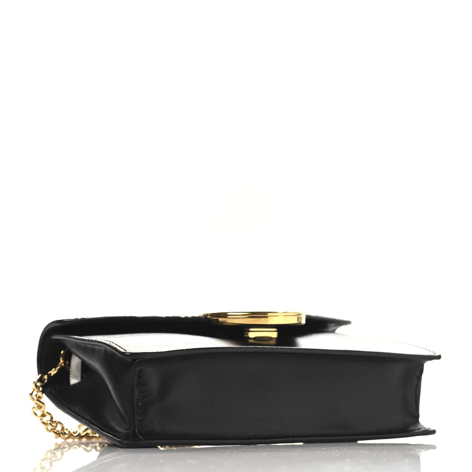 Vitello Liberty F is Fendi Bi-Color FF 1974 Embossed Envelope Belt Bag Maya Black