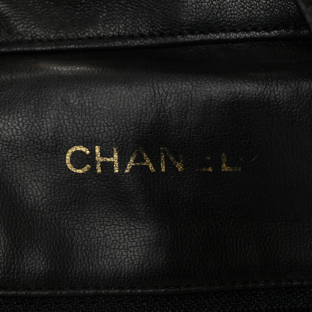 Caviar Drawstring Bucket Shoulder Bag Black