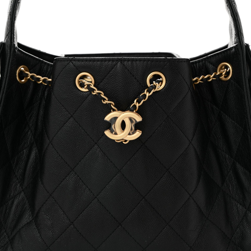 Caviar Quilted Small Chanel 25 Handbag Black