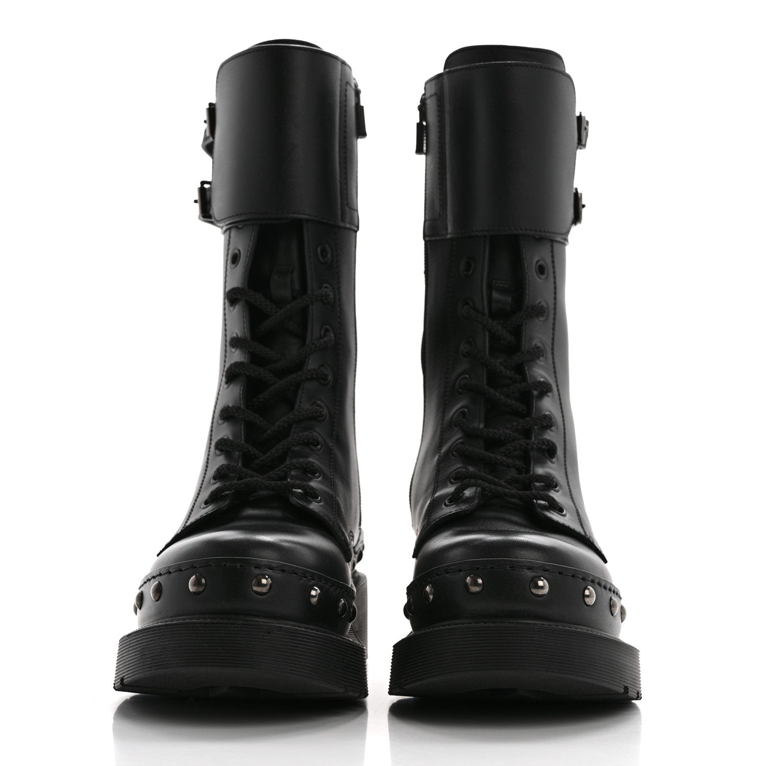 Calfskin Diorquake 25mm Combat Boots 38 Black