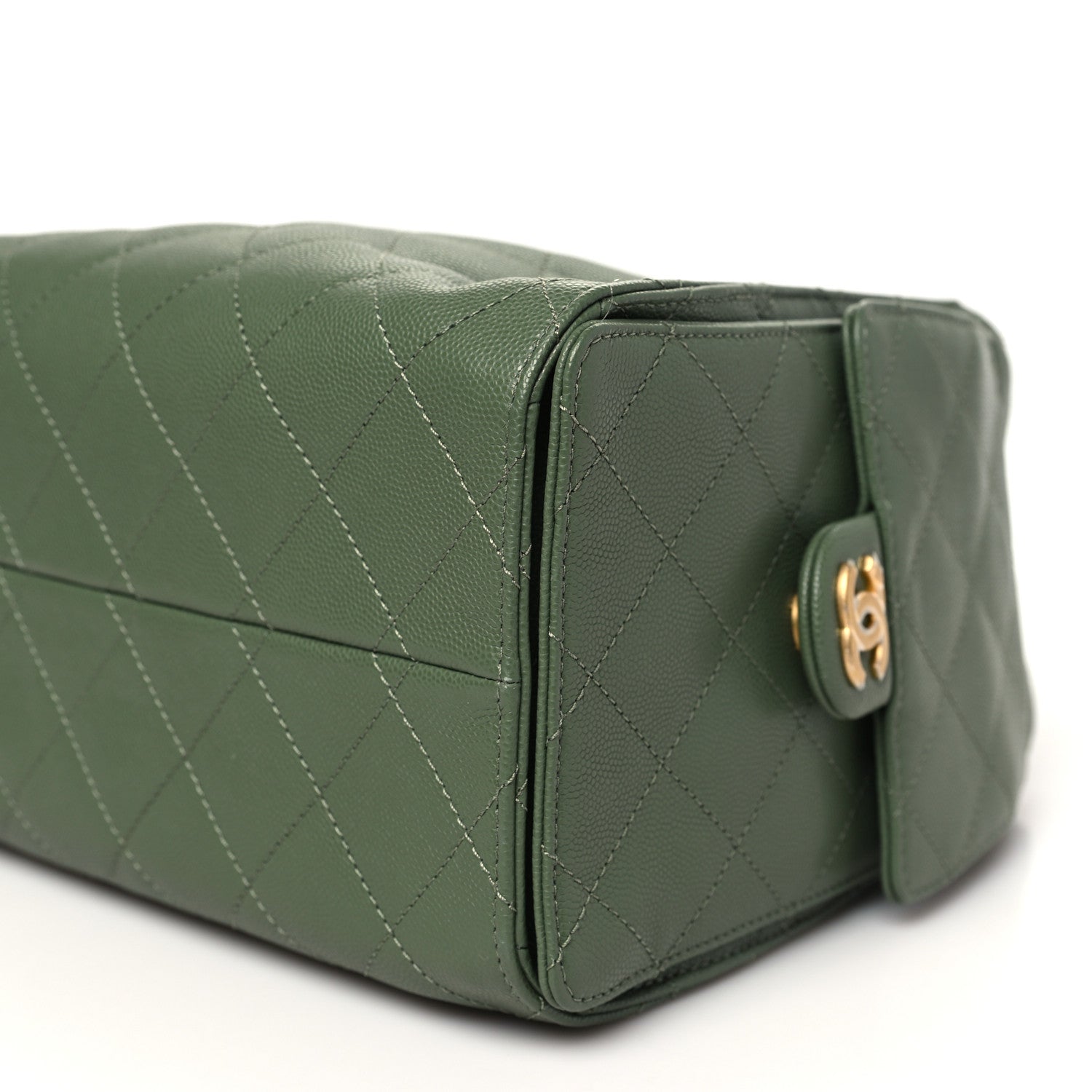Caviar Quilted Small Chanel 25 Handbag Khaki