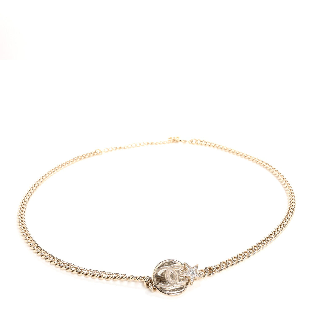 Metal Chain Crystal CC Star Belt Gold
