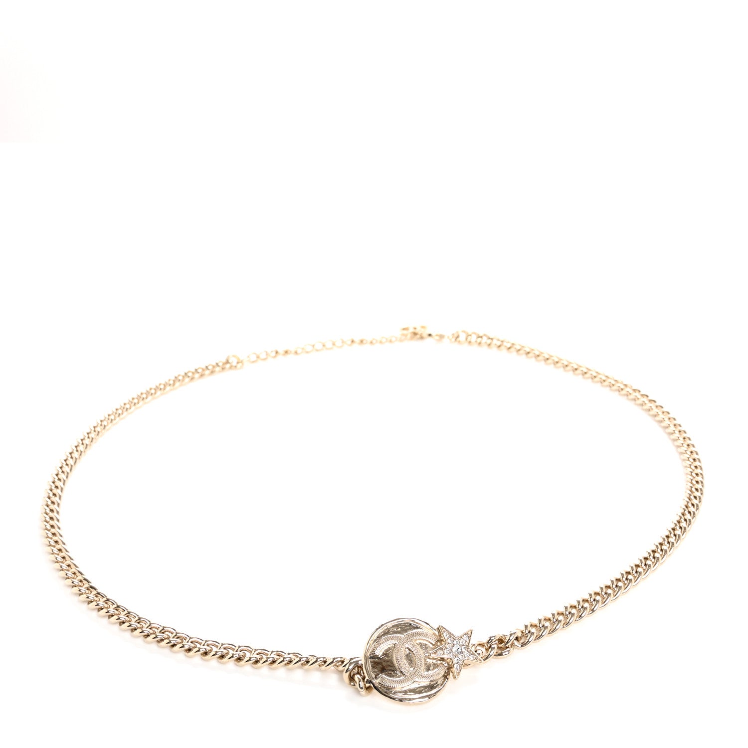 Metal Chain Crystal CC Star Belt Gold