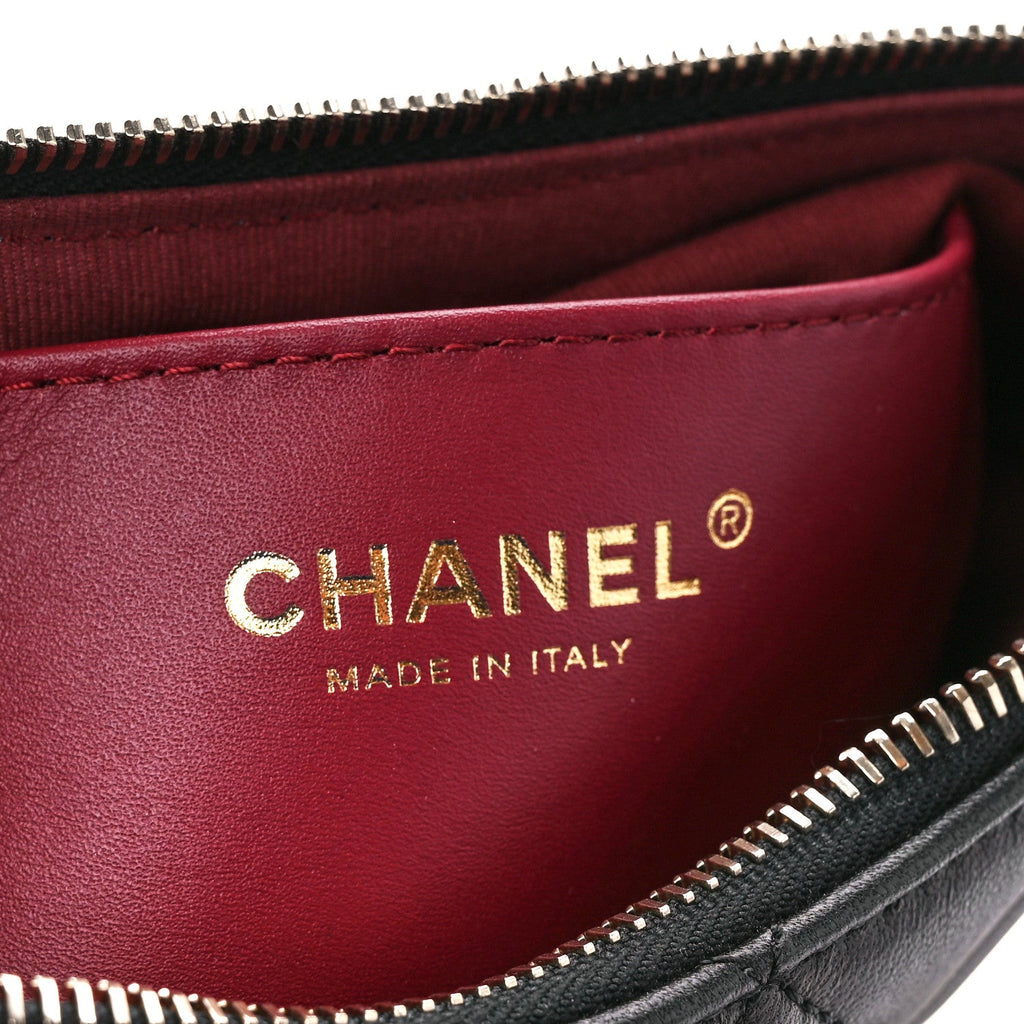 Lambskin Quilted CC Chain Hobo Black
