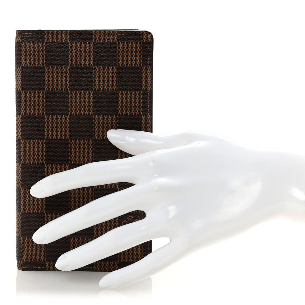 Damier Ebene Checkbook Cover Wallet