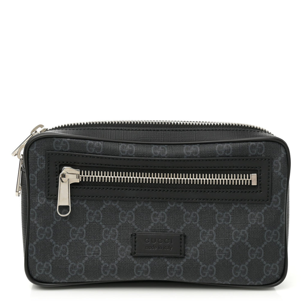 Soft GG Supreme Monogram Web Belt Bag Black Grey